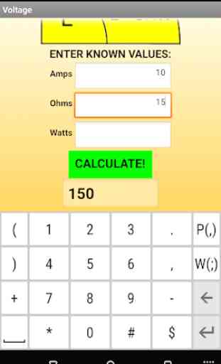 Ohms Law Calculator 3