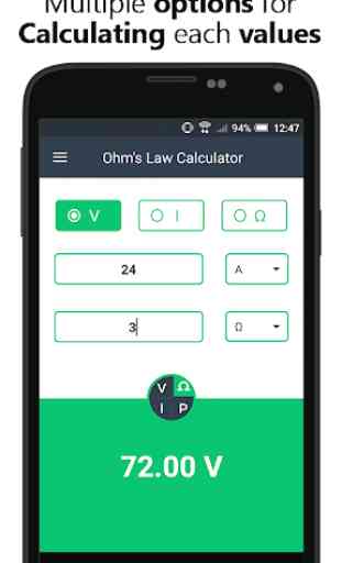 Ohms Law Calculator - Electrical Ohm Calculator 3