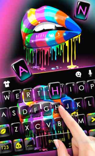 Rainbow Drip Lips Keyboard Theme 2