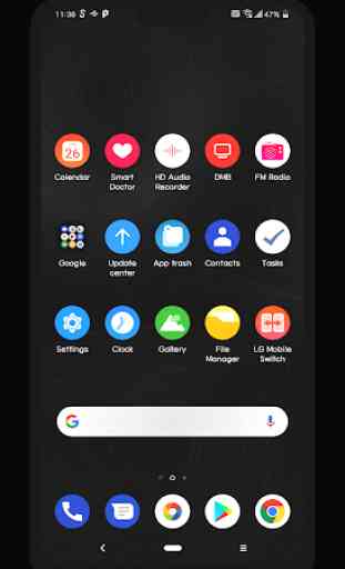 [UX8] Theme Android Q Black LG G8 V50 V40 V30 Pie 1