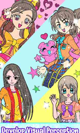 Anime Glitter Color by Number: Sparkly Manga Paint 2