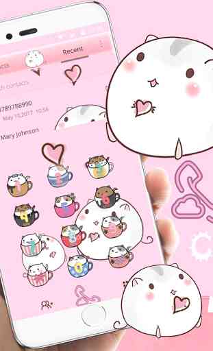 Cute Cup Cat Theme Kitty Wallpaper & icon pack 4