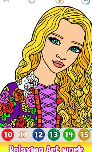 Girls Paint by Number: Fashion Coloring Book Pages 4
