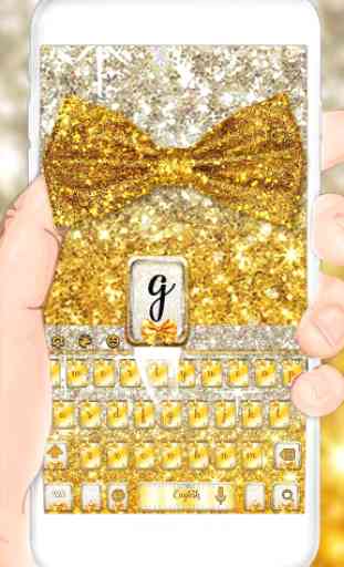 Gold glitter bowknot keyboard 2