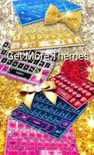 Gold glitter bowknot keyboard 3