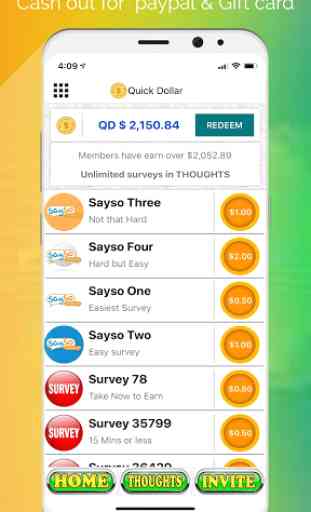 Quick Dollar App : Share Opinion for cash 3