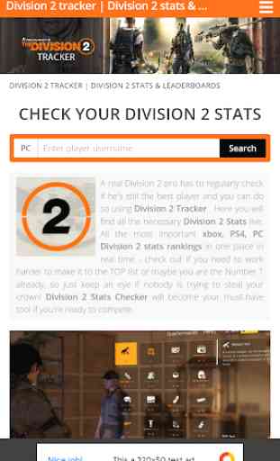 Stats for THE DIVISION 2 1