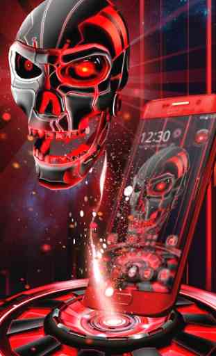 3D Tech Blood Skull Theme 1