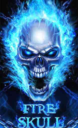 Blue Fire Skull Bone Live Wallpaper 3