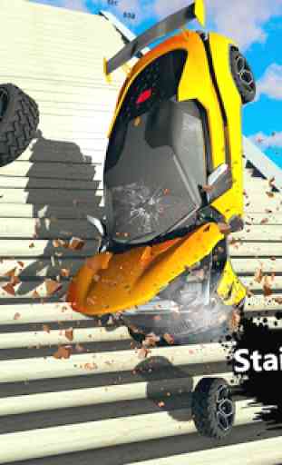 Car Crash Beam  Drive Sim: Death Stairs Jump Down 4