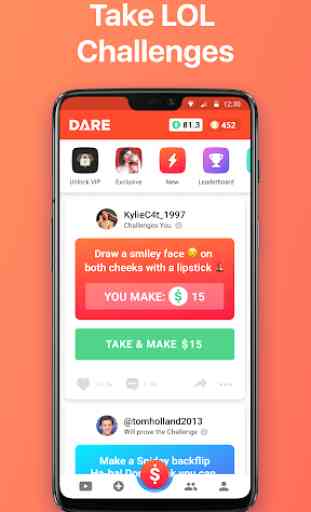 Dare App: Make Money for free on Video Challenges 1
