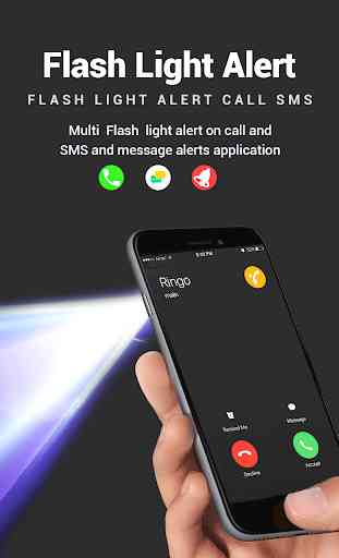 Flash alerts on calls and sms – Torch Flashlight 4