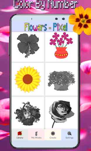 Flower Coloring By Number-PixelArt 1