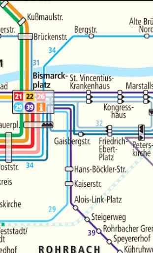 Heidelberg Tram Map 3