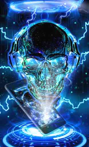 Neon Tech Skull Themes HD Wallpapers 3D icons 1
