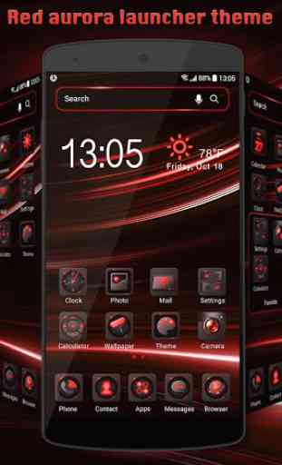Red aurora Launcher theme for you 1
