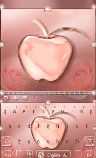Crystal Apple Rose Gold - Music Keyboard Theme 1