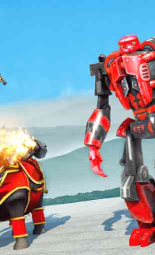 Flying Rhino Robot Transform: Robot War Games 4