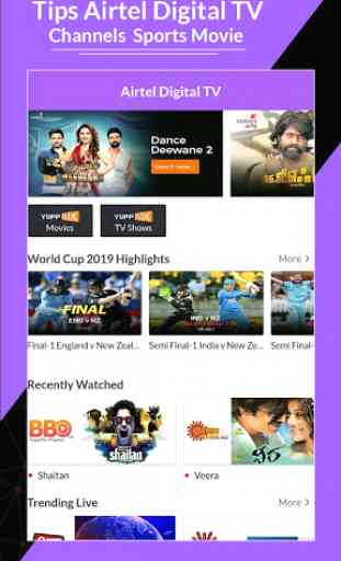 Tips Airtel Digital TV Channels -Sports Movie 2
