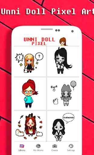 Coloring Unni Doll By Number - Pixel Art 1