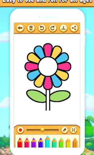 Flower Coloring Book & Drawing Book 3