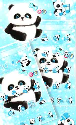 Blue Glitter Lovely Panda Theme 2