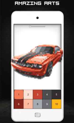 Cars Game Pixel Art - Color by Numbers Car Games 4