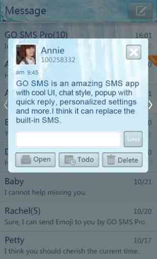 GO SMS Pro Iceblue theme 2