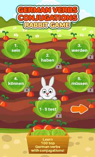 Learn German Verbs Forms: Rabbit Grammar Game 1