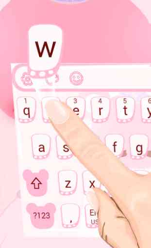 Pink Bear Keyboard Theme 1