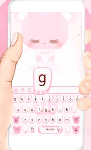 Pink Bear Keyboard Theme 2