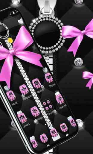 Pink Black Minny Bowknot Theme 3