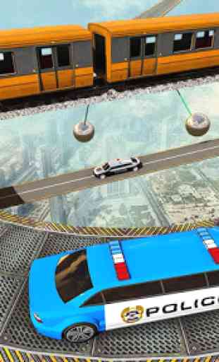 Police Limo Car Stunts GT Racing: Ramp Car Stunt 2