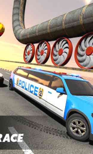 Police Limo Car Stunts GT Racing: Ramp Car Stunt 3