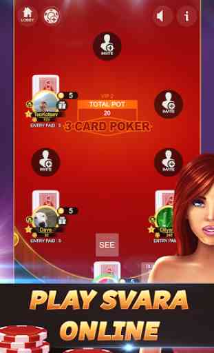Svara - 3 Card Poker Online Card Game 1