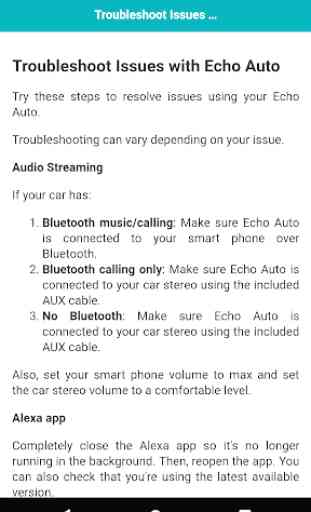 User guide for Echo Auto 4
