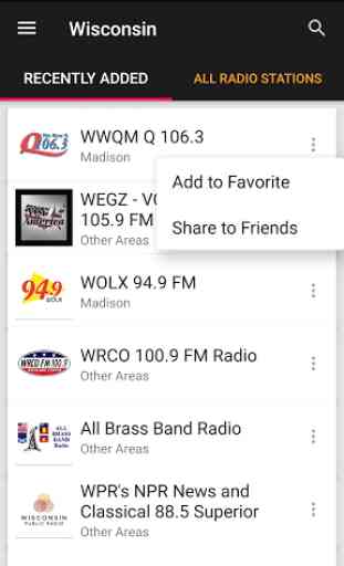 Wisconsin Radio Stations - USA 1