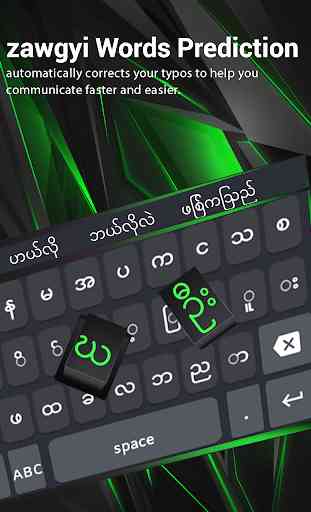 Zawgyi myanmar Keyboard black 1