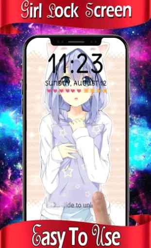Anime Girl Lock Screen anime Lock Pattern Passcode 1