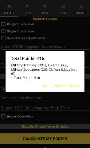 Army Promotion Point & APFT Calculator 4