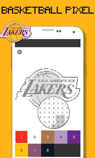 Basketball Logo Team Color By Number - Pixel Art 1