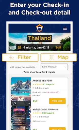 Cheap Hotels Near Me - Rooms & Motels Booking App 3