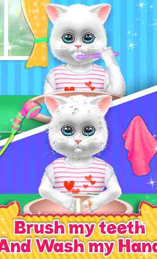 Cute Kitty Cat Care - Pet Daycare Activities Game 3