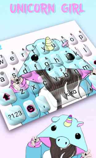 Hat Unicorn Girl Keyboard Theme 2