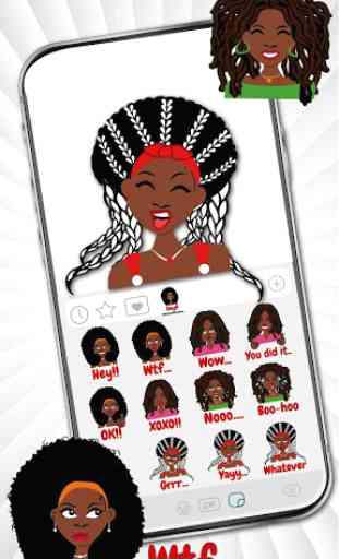 Sassy Black Girls Emoji Stickers 1