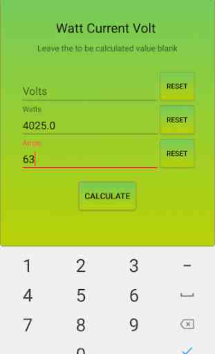 Volte Amper Watt calculator 1
