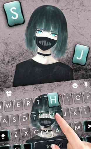 Anime Mask Girl Keyboard Theme 2