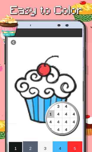 Cupcake Coloring By Number-PixelArt 3