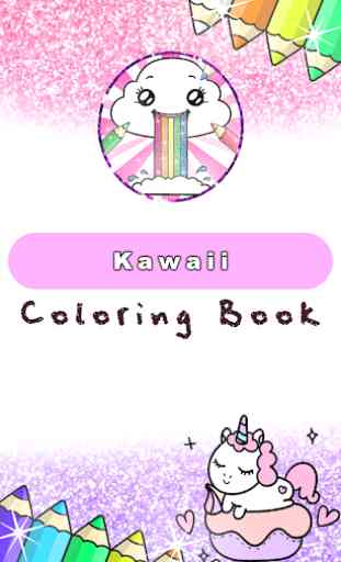 Kawaii Coloring Book Glitter 1