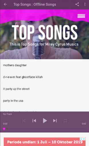 Miley Cyrus Offline Playlist Songs Musics 2